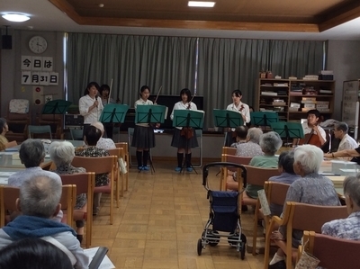 【弦楽部】老人福祉施設ボランティア演奏